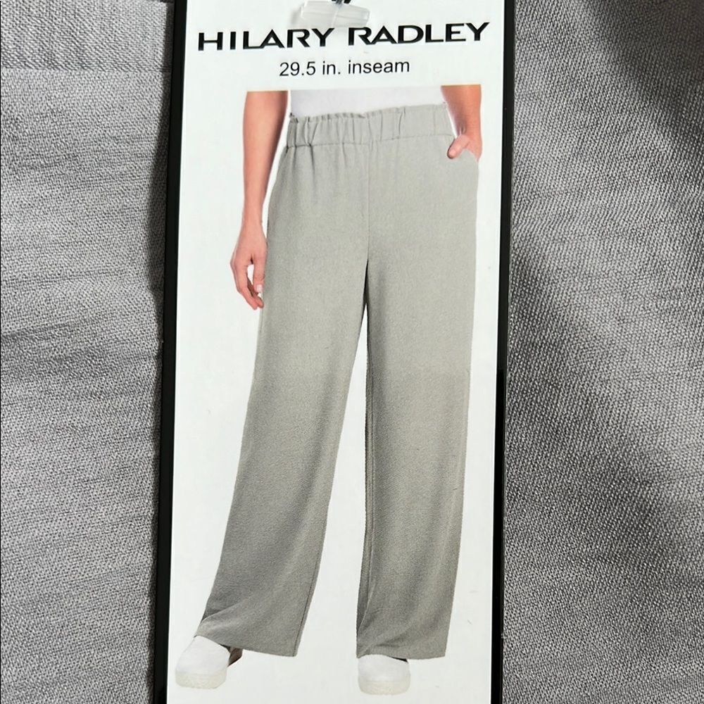 Hilary Radley Gray Wide Leg Pants High Waisted